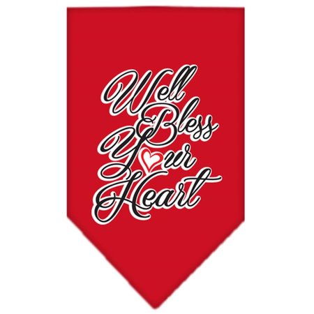 MIRAGE PET PRODUCTS Well Bless Your Heart Screen Print BandanaRed Large 66-156 LGRD